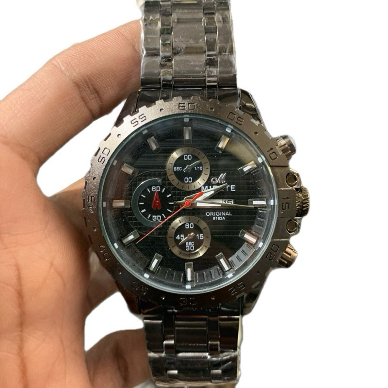 JAM TANGAN ELEGAN PRIA COWOK RANTAI KREPYAK TANGGAL HARI AKTIF MURAH GROSIR TERBARU MIRETE CASIO ORI