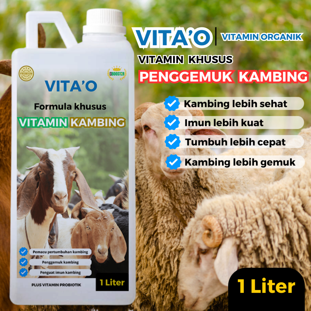 Vita'O - Vitamin Penggemuk kambing 1 liter pemacu pertumbuhan, penambah nafsu makan, penguat imun