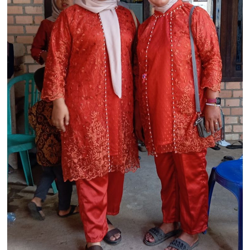 PL brukat setelan celana