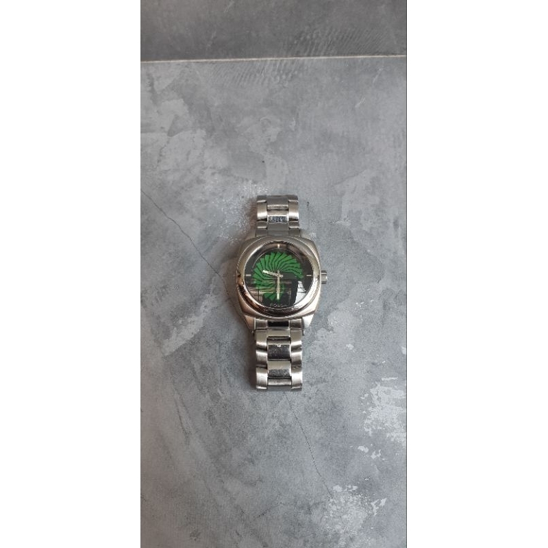 VTG FOSSIL BIG TIC SPIRAL GREEN DIAL