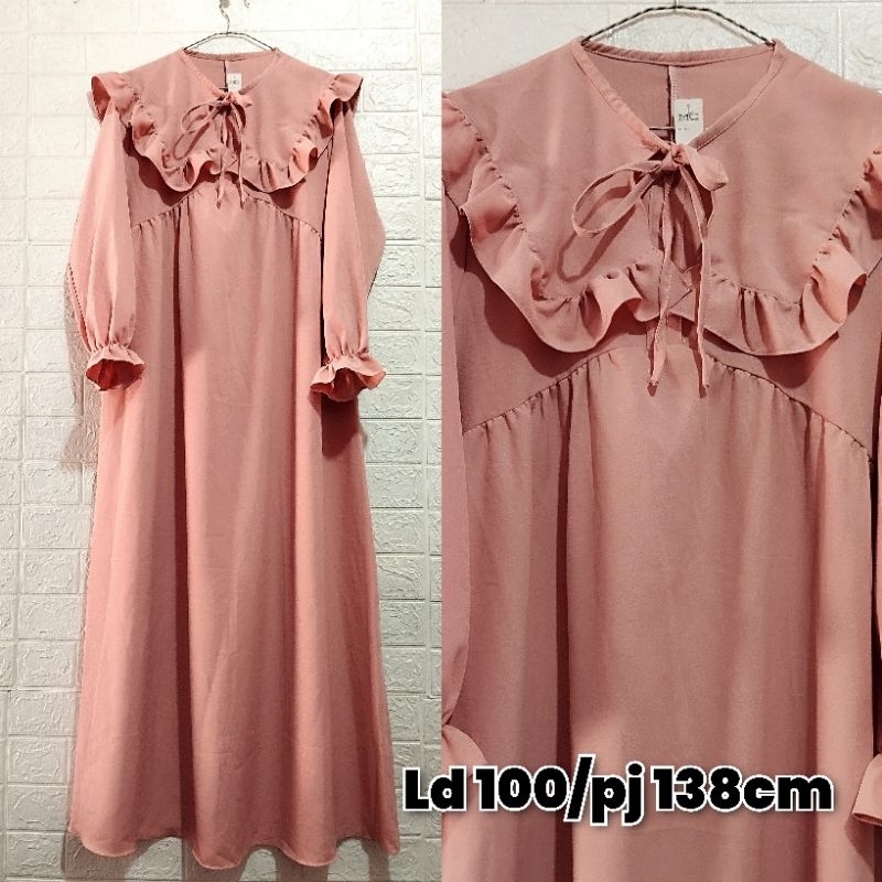 GAMIS DRESS POLOS KERAH KOREA
