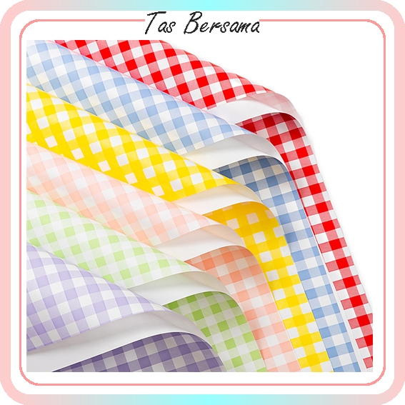 

Kertas Buket Bunga Kotak Kotak Gingham Flower Wrapping Paper Cellophane KB6012