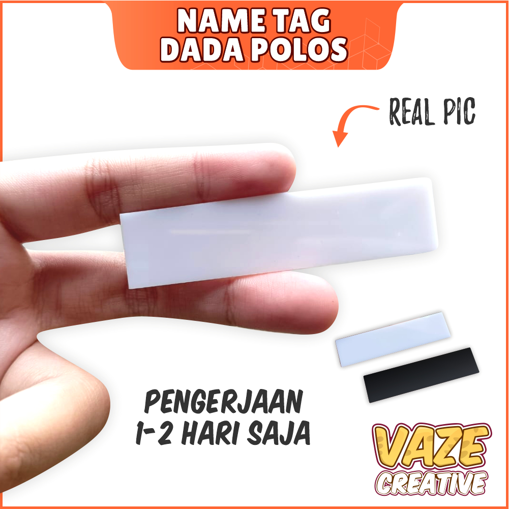 

NAME TAG POLOS AKRILIK PUTIH BENING HITAM 8x2 ACRYLIC NAME TAG POLOS NAMA STAFF CUSTOM ACRYLIC WHITE BLACK BROSS NAMA KARYAWAN
