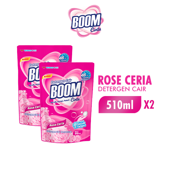 Boom Cinta Deterjen Cair Rose 510 Ml x2
