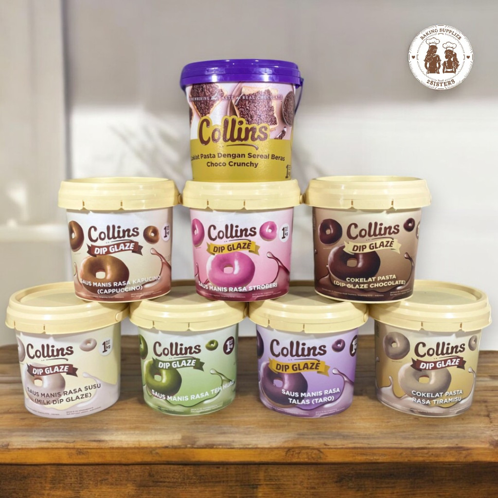 

Collins Dip Glaze / Topping / Selai Kue Kering Donut Ropang 1 Kg