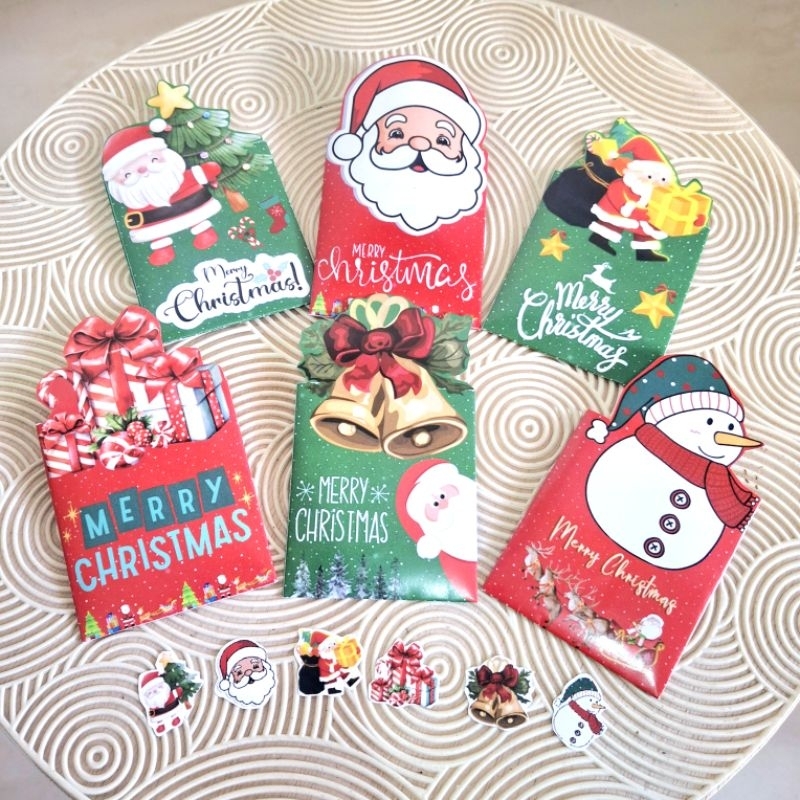 

(6 pcs) Amplop Natal Karakter / Amplop Natal Sticker Lucu Murah