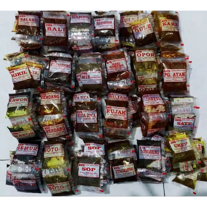 

Bumbu Masak Bumbu basah bumbu dapurGule,Rawon,Rendang,Bali,Sambel Goreng,Kare,Soto,Rica rica,Opor,Semur,Brongkos,Tongseng,Sate,Panggang ayam,Kikil,Tengkleng,Ungkep dll