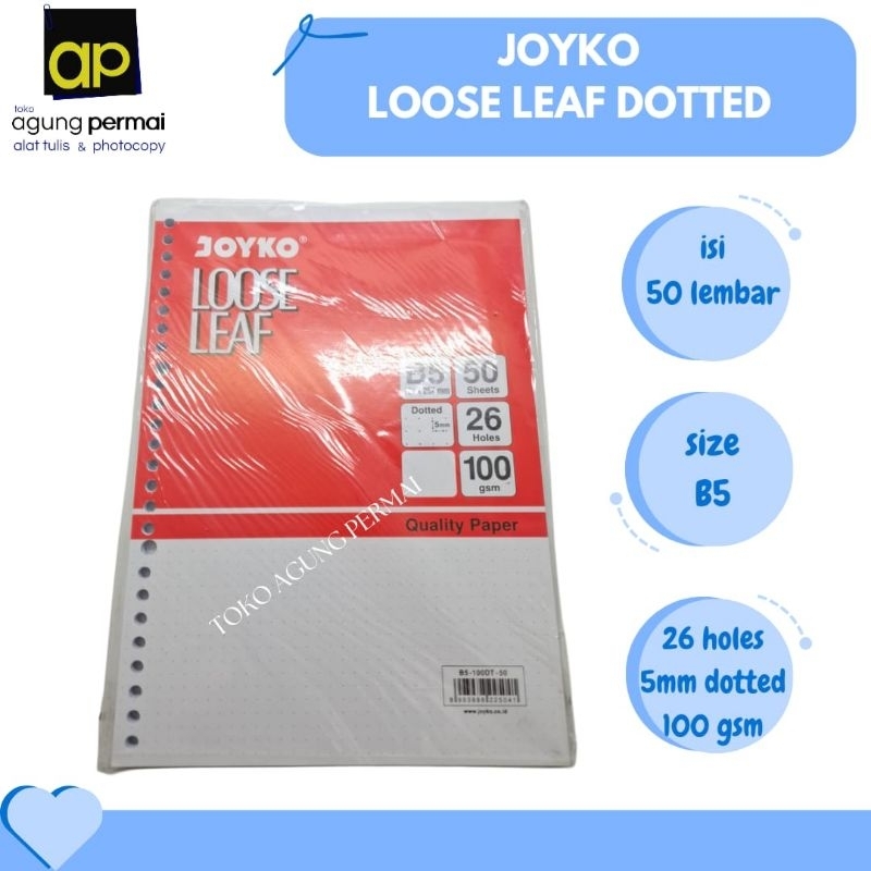 

Kertas Loose Leaf Dotted Joyko-50 B5