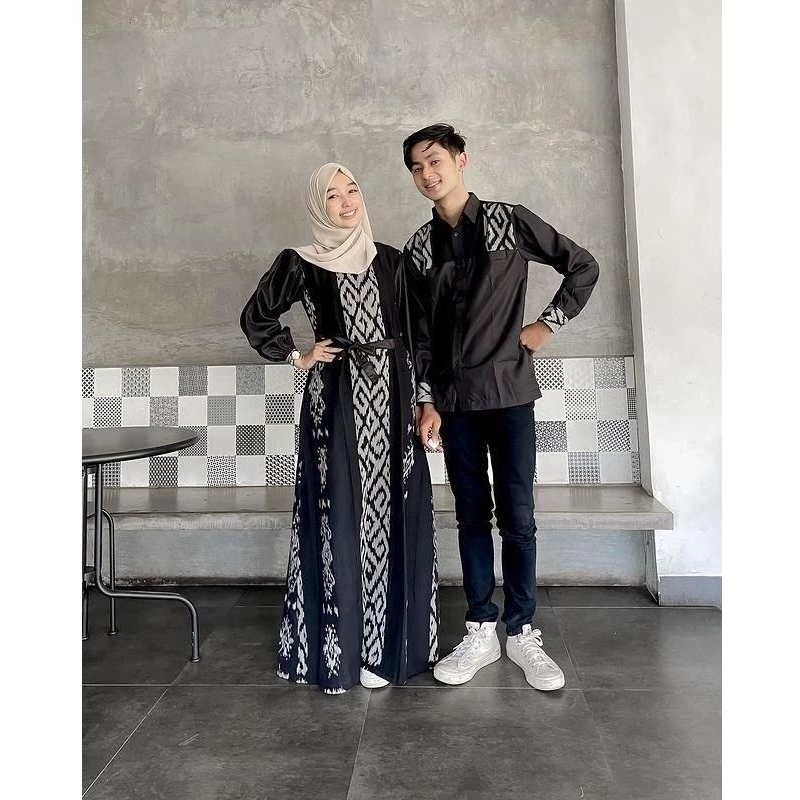 BAJU COUPLE KONDANGAN-GAMIS ABAYA BLACK MAMBA-BAJU PASANGAN PREWEDING TERBARU