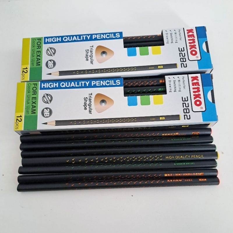 

Pensil 2B KENKO HITAM Segitiga 12 pcs/ Pensil Kayu kenko 2B/Pencil Ujian