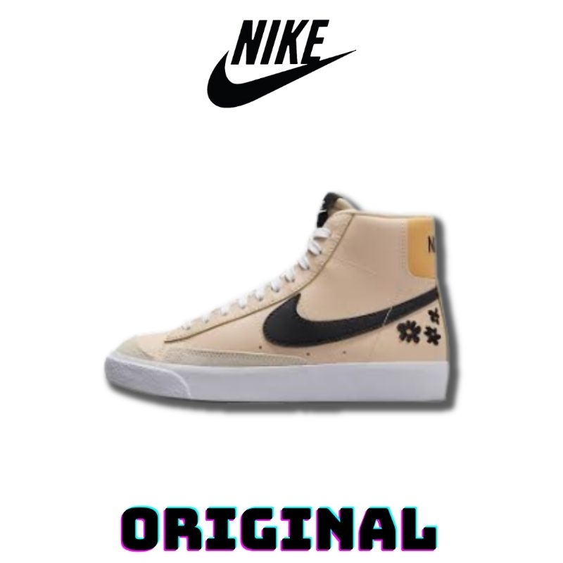 Sepatu Nike Blazer Mid 77 FL Beige GS Women's ( FV0749 100 ) Original