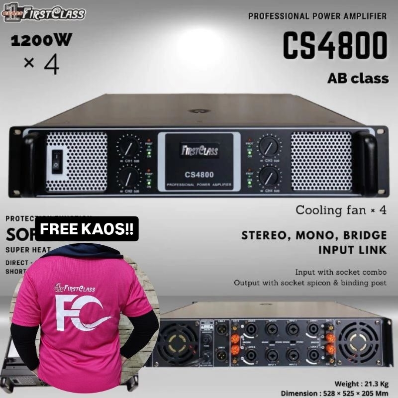 Power Amplifier Firstclass CS 4800 | Power Ampli 4 Channel (FREE kaos)