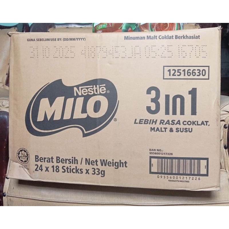 

milo 3in1 (24bks X 18 stik) satu kotak , Malaysia