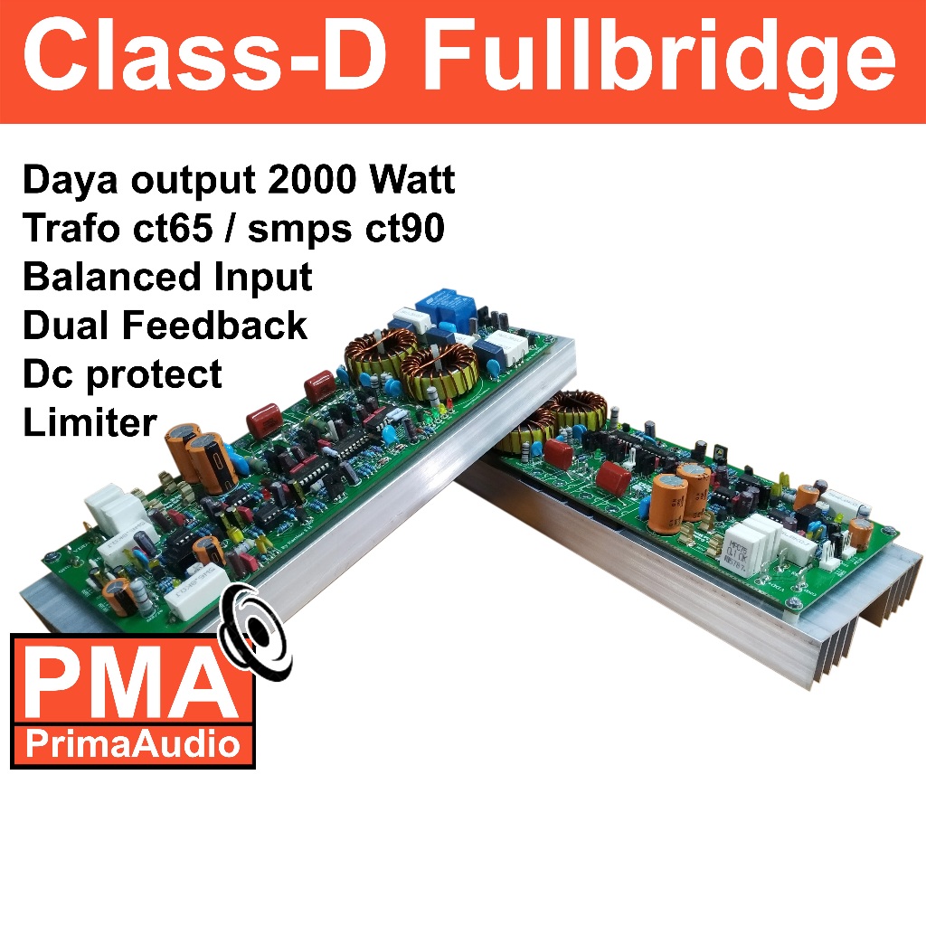 Class-D FullBridge Dual Feedback + Limiter Class D 2000Watt Dobel Layer Full Bridge Power Amplifier