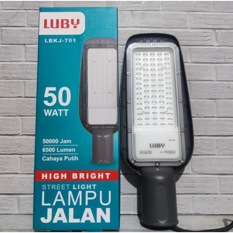 LUBY Lampu Jalan PJU 50W 50 Watt Cahaya Putih 6500K Street Light SNI