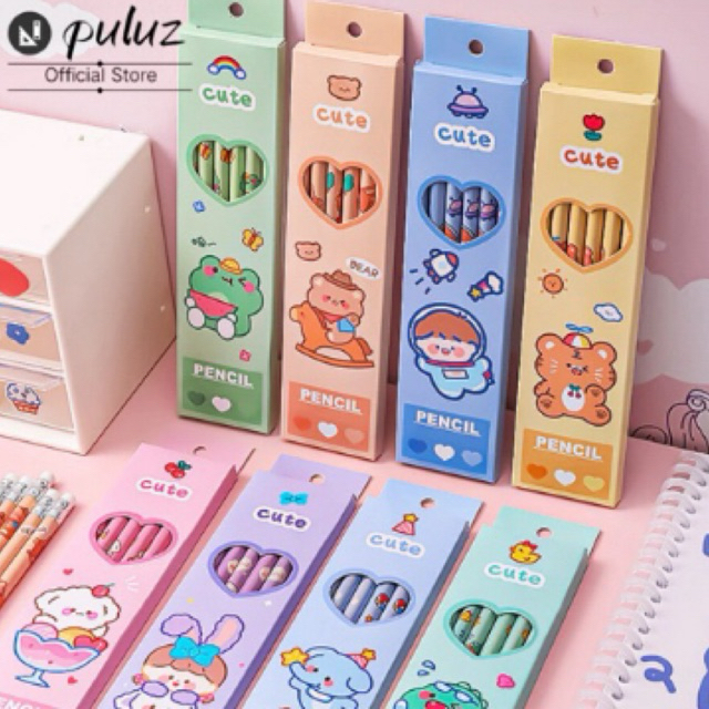 

AC- 6 pensil dalam kotak Pensil gambar HB anak-anak dengan penghapus Hadiah Hari Anak-Anak murid taman kanak-kanak