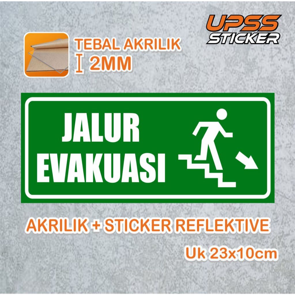

Sign-Rambu akrilik Jalur Evakuasi ke Kanan
