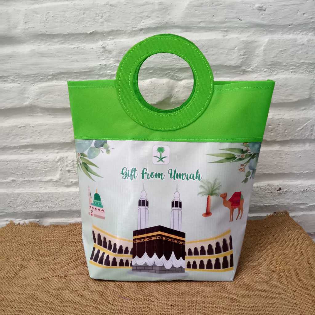

Tas Souvenir Umroh Unik elegan Ungu haji Pegangan Bulat Tas umrah hajj murah