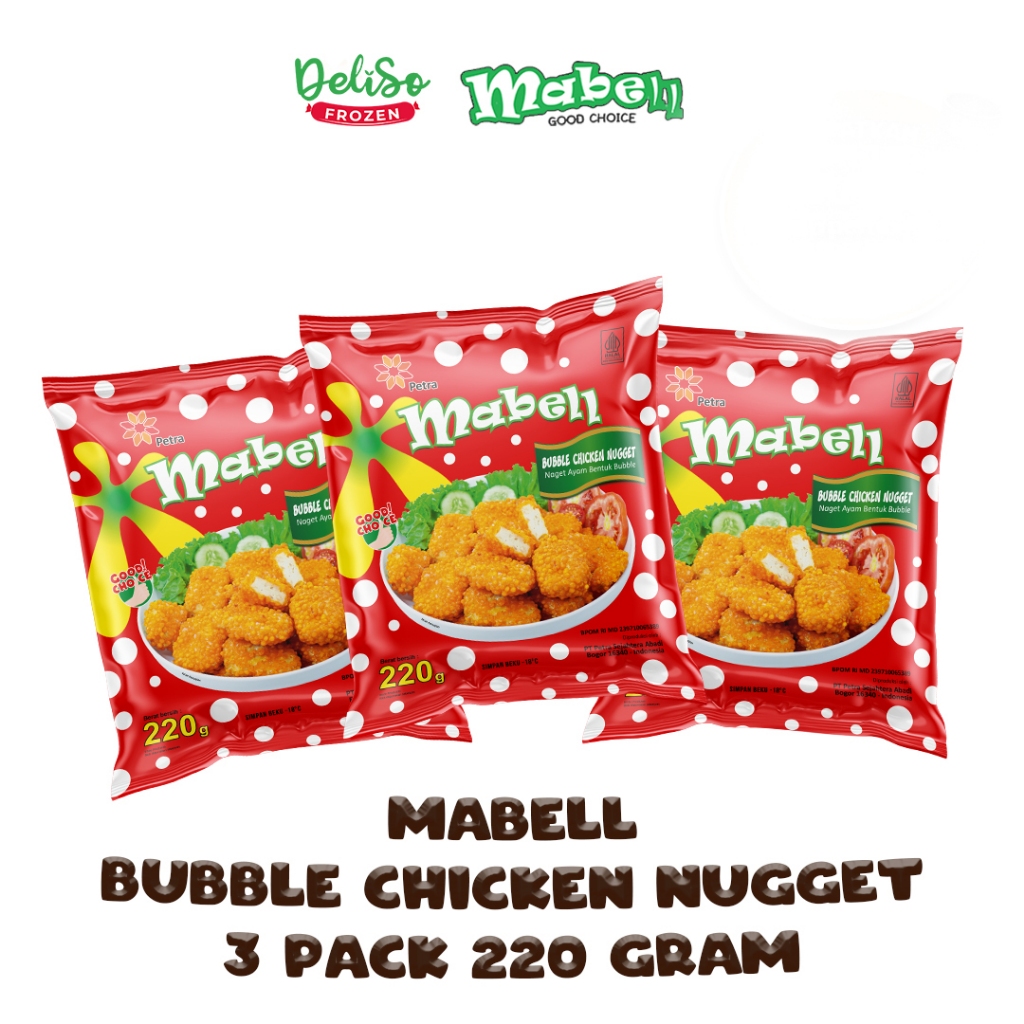 

Nugget Ayam Bubble Crispy Mabell 220 Gram Promo 3 Pack