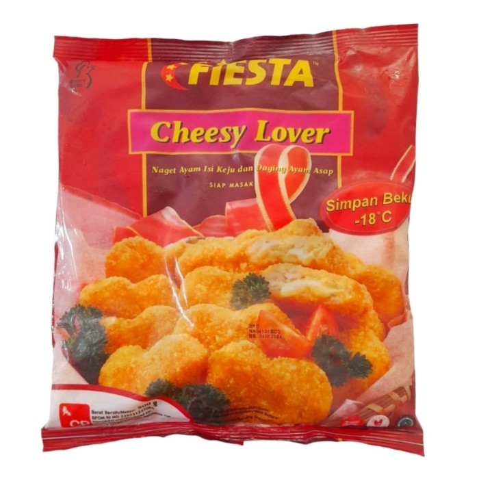 

Fiesta Cheesy Lover, Naget Ayam Isi Keju dan Daging Asap 500 gr