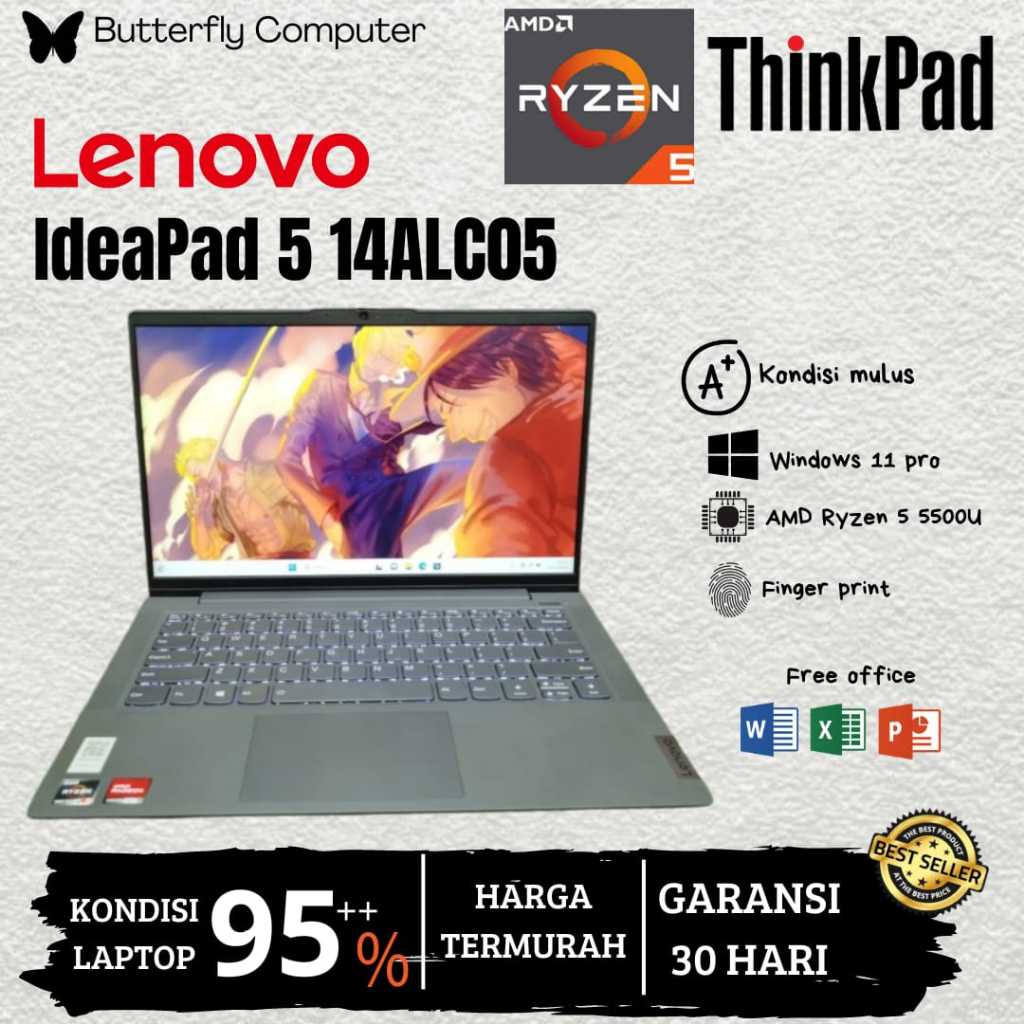 Laptop Lenovo IdeaPad 5 14ALC05 AMD Ryzen 5 5500U | 8GB | 1TB | Slim