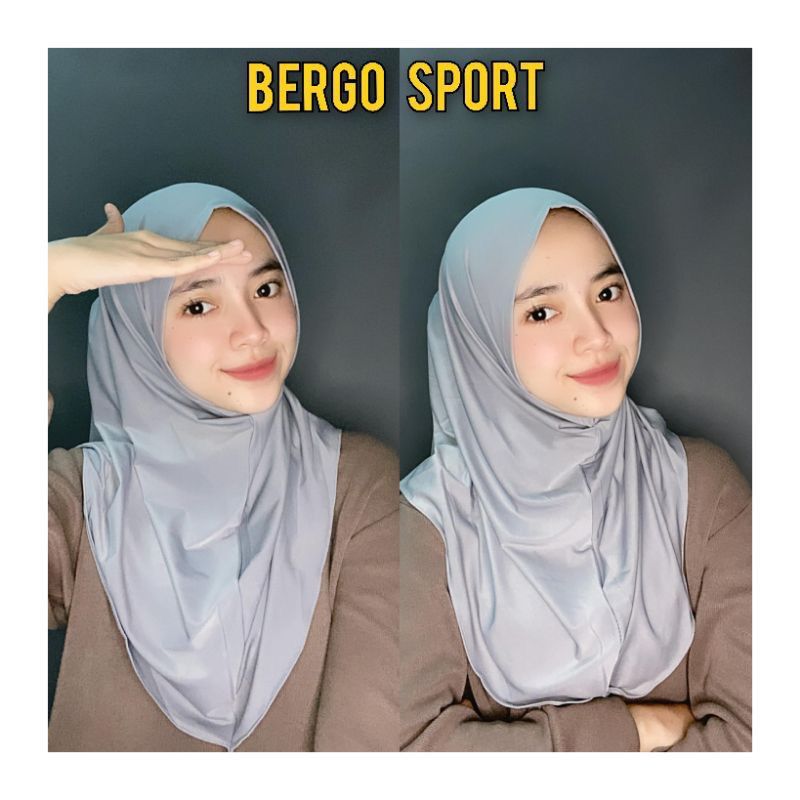 BERGO SPORT SIZE M TANPA PET / HIJAB BERGO / BERGO INSTAN / HIJAB INSTAN