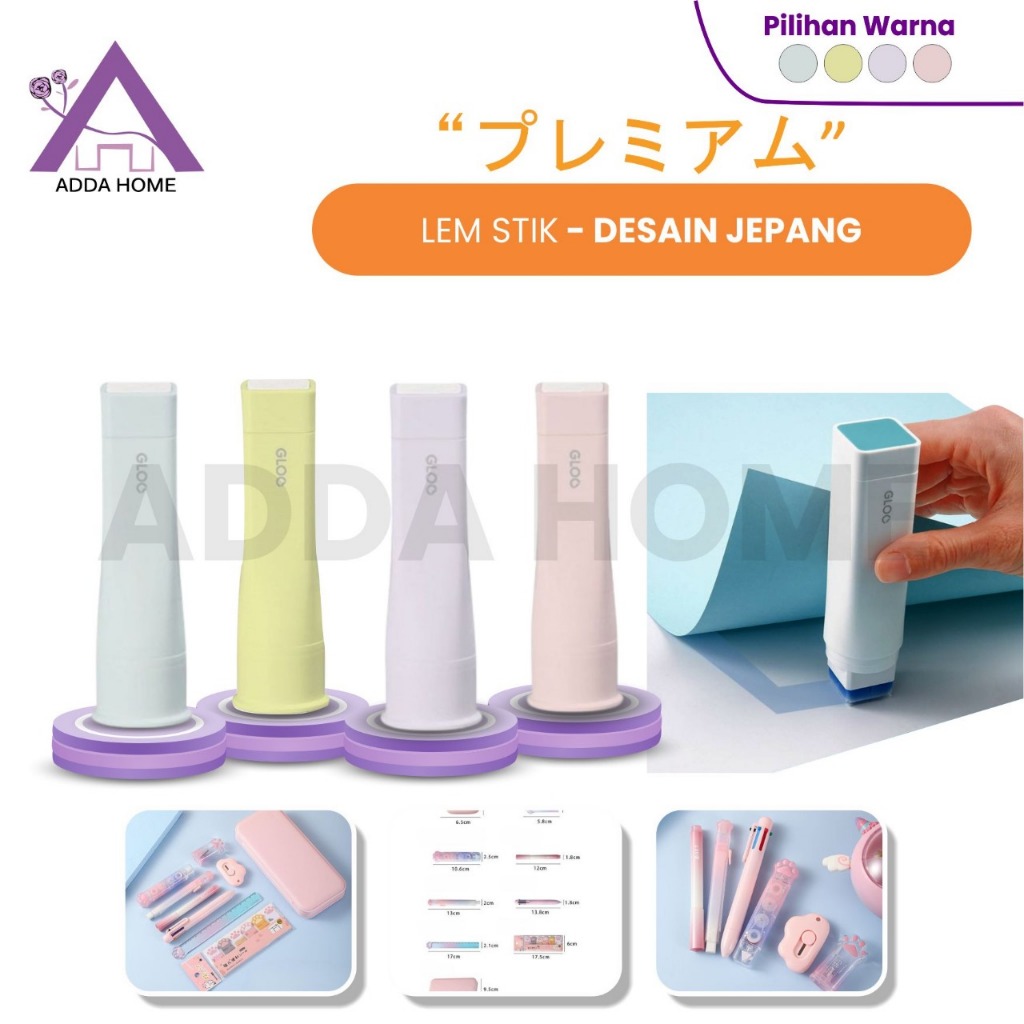 

Lem Kertas Glue Stick Kokuyo Gloo Desain Jepang Unik Merekat Cepat Kering
