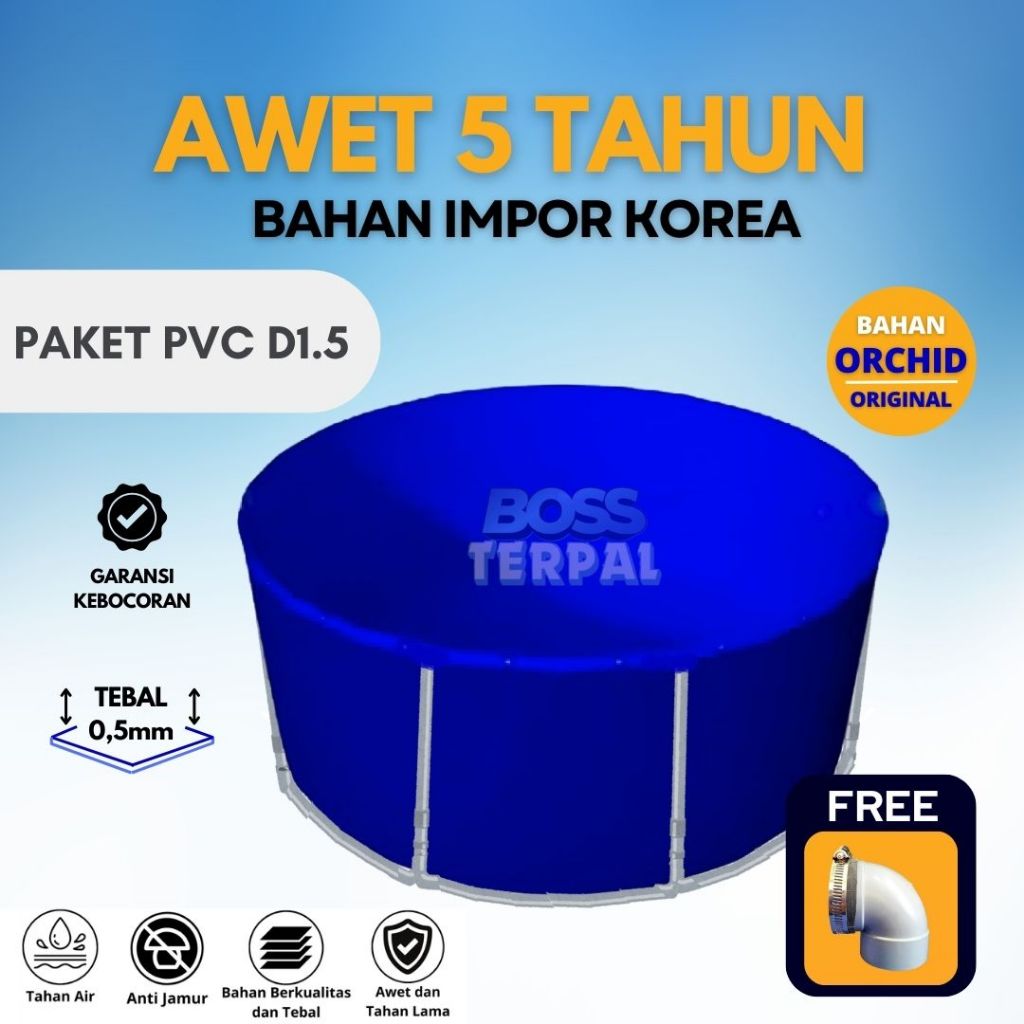 Kolam Terpal Ikan Rangka Pvc Pipa Ukuran D1.5 - Kolam Ikan Minimalis