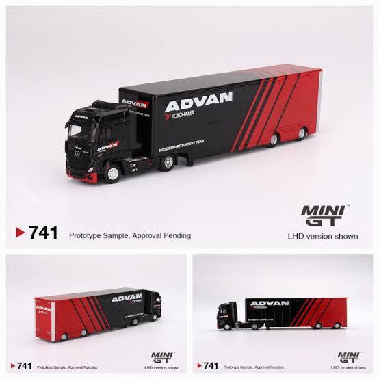 Mini GT Mercedes-Benz Actros Racing Transporter Advan Sealed