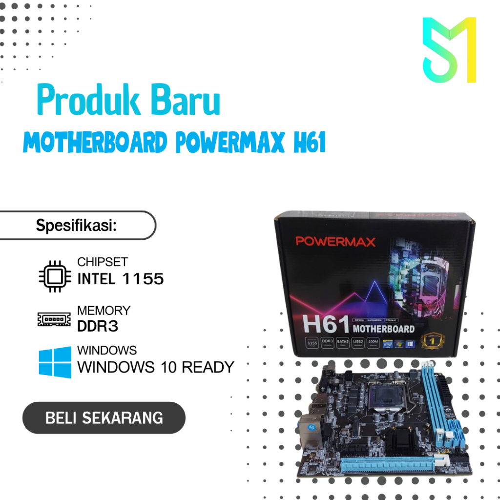 MOTHERBOARD POWERMAX H61 LGA 1155