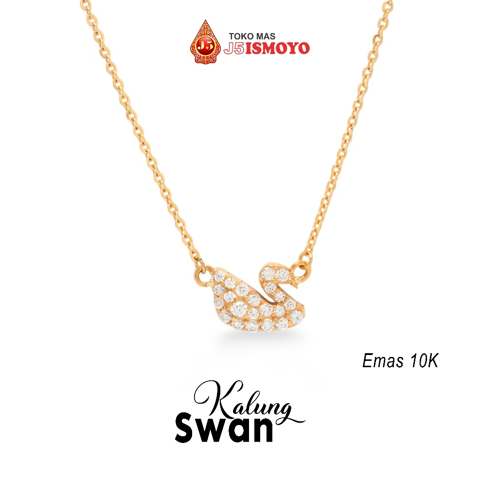 Kalung Emas Wanita Variasi Liontin Angsa Swan J5 Ismoyo