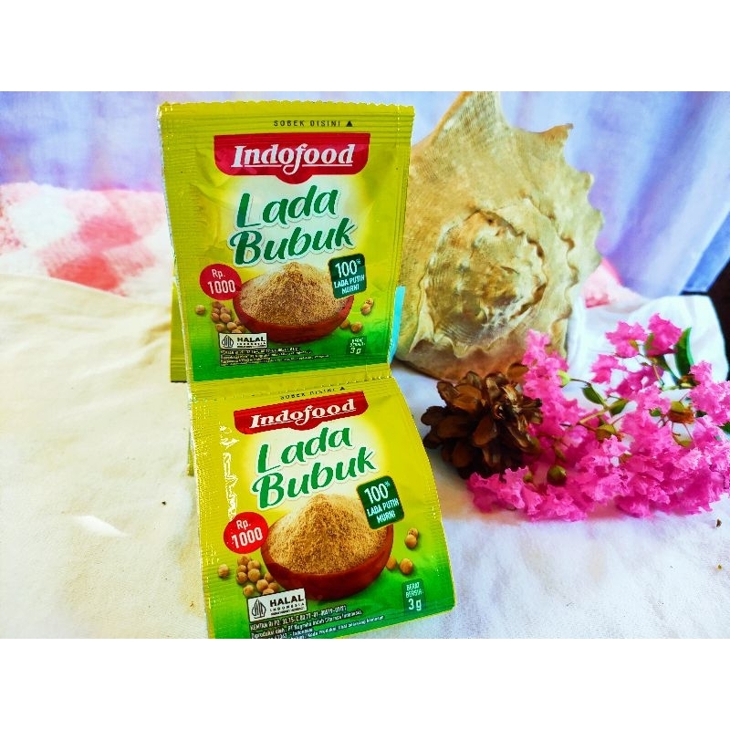 

Lada Bubuk termurah Indofood per 1 pcs @3gr/Indofood Merica Bubuk