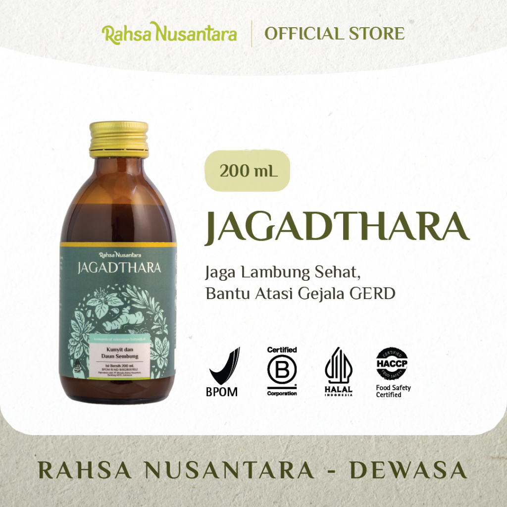 

Jagadthara 200mL | BPOM - Atasi Asam Lambung GERD | Suplemen Herbal by Rahsa Nusantara