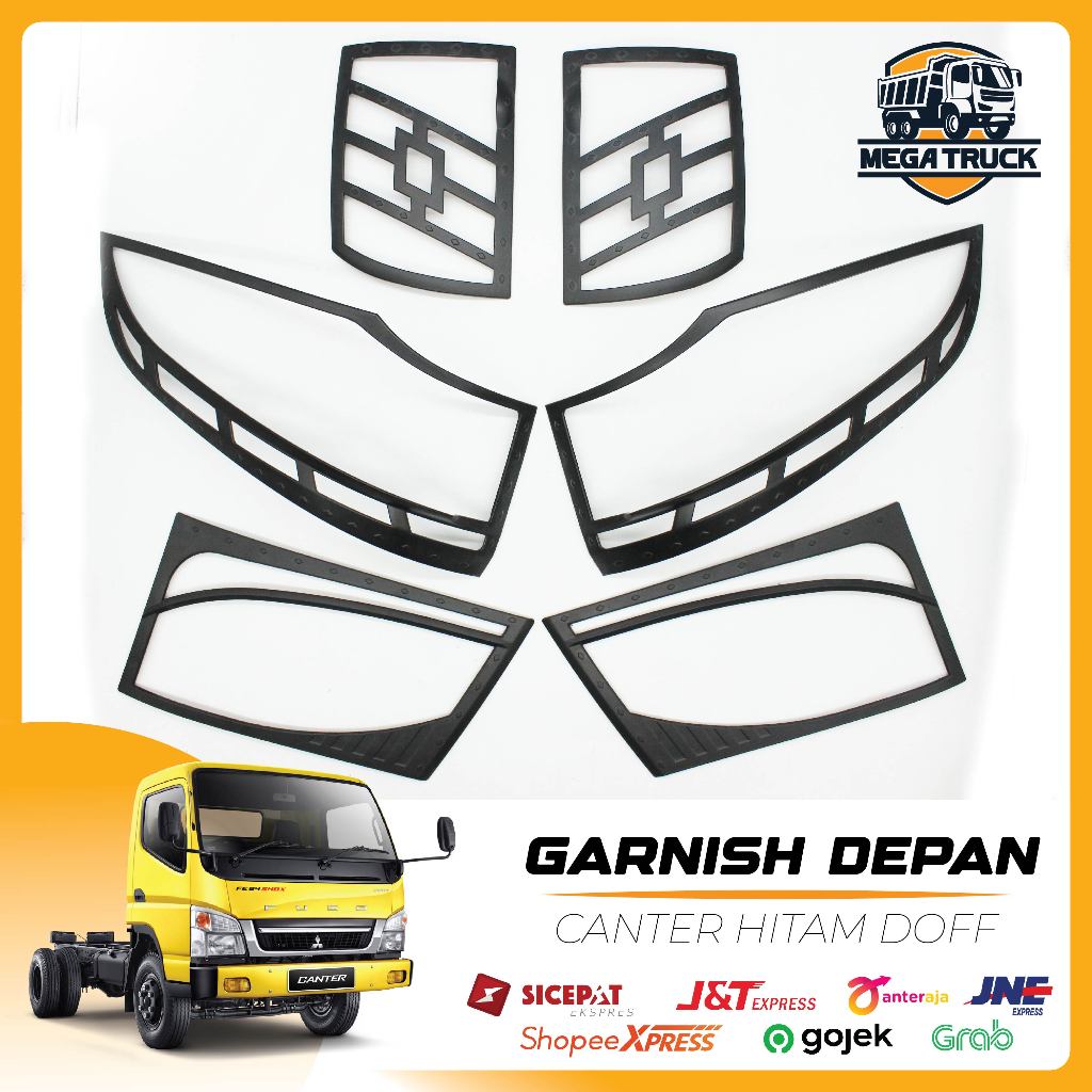 GARNIS DEPAN CANTER HITAM DOFF AKSESORIS TRUK CANTER MODEL TEMPEL