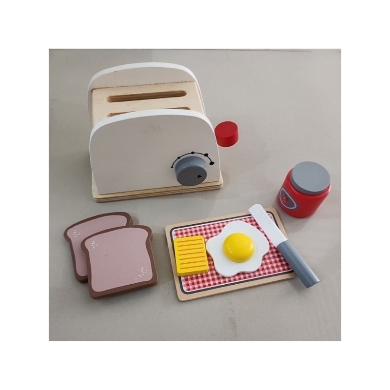 Mainan toaster anak bahan kayu/ wooden toaster/ mainan edukasi / pretend play