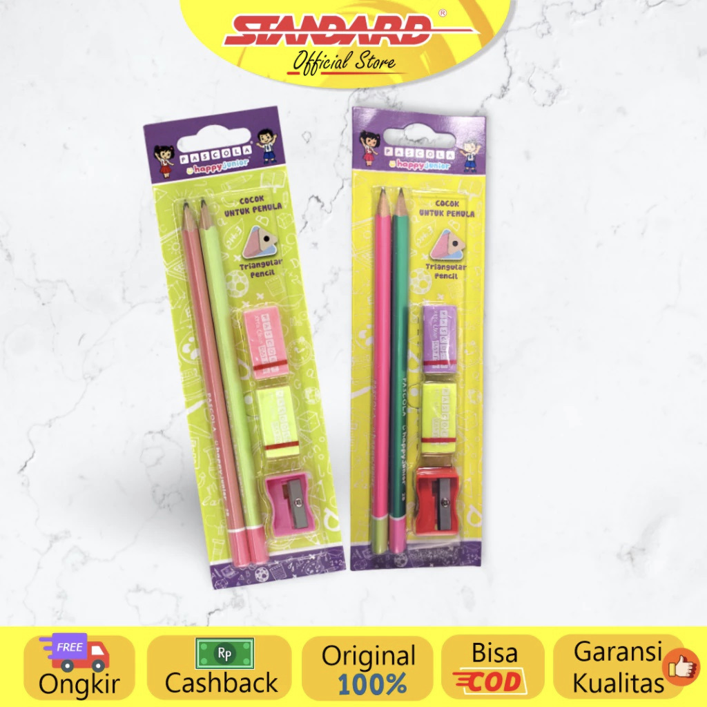 

1 Set Pensil Standard Blister Happy Junior Triangular