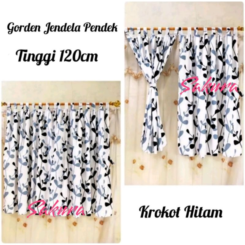 GORDEN JENDELA Gorden tinggi 120 cm gorden  jendela kamar pendek minimalis harga termurah homemade