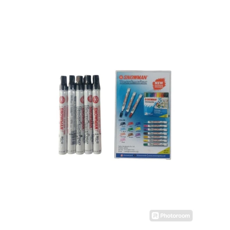 

spidol (kotak) whiteboard hitam snowman per kotak ** COK