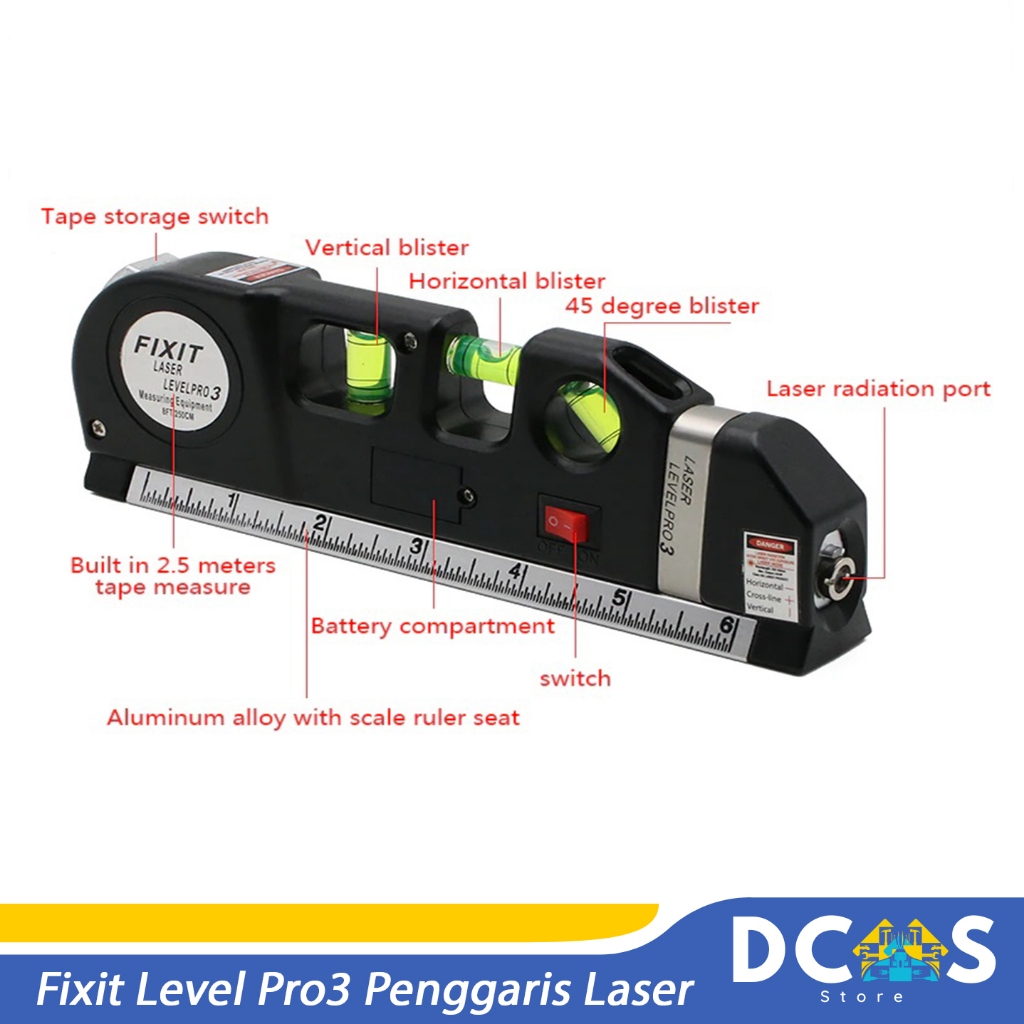 Penggaris Laser Waterpass Meteran Manual Alat Pengukur Serbaguna — 10