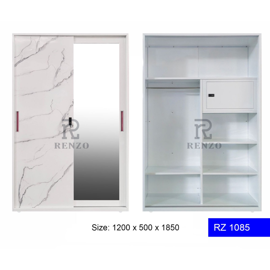 Lemari Pakaian Plat Besi 2 Pintu 120cm - Tebal Plat 0,8ml