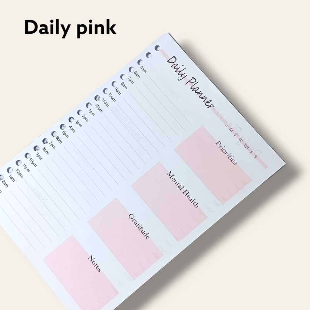 

( isi 25 lembar )LOOSE LEAF DAILY PLANNER A5 RING 20 / KERTAS BINDER /KERTAS REFILL