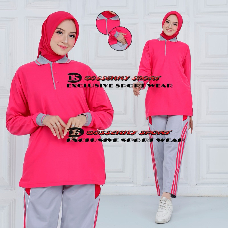 Setelan Kaos Kerah Pria Wanita Training Olahraga//Seragam Setelan Baju Olahraga Wanita Pria