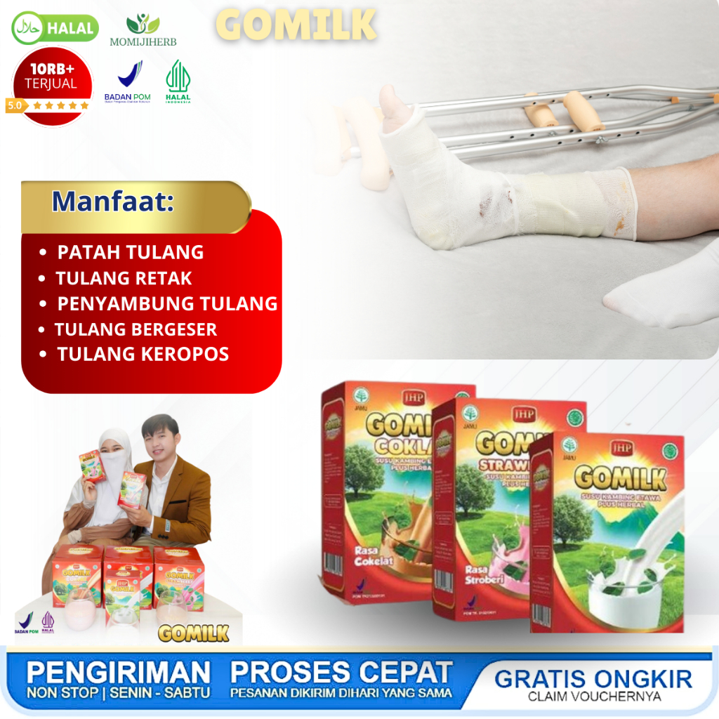 GOMILK Susu Kambing Etawa Plus Obat Herbal Patah Tulang Tulang Retak Tulang Bergeser Penyambung Pata