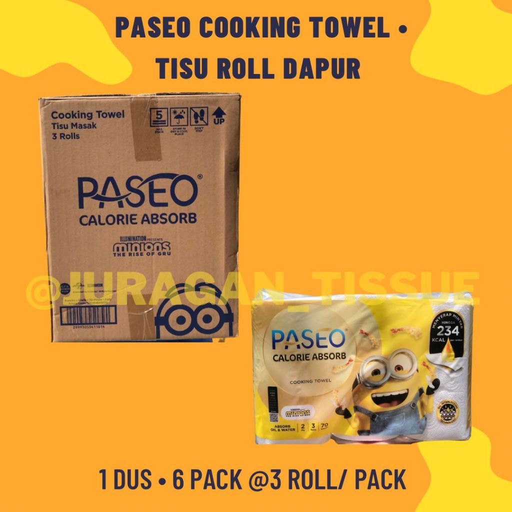1 Dus Tissue Paseo Cooking Towel 3 Rolls / Tisu Minyak Paseo 3 Roll