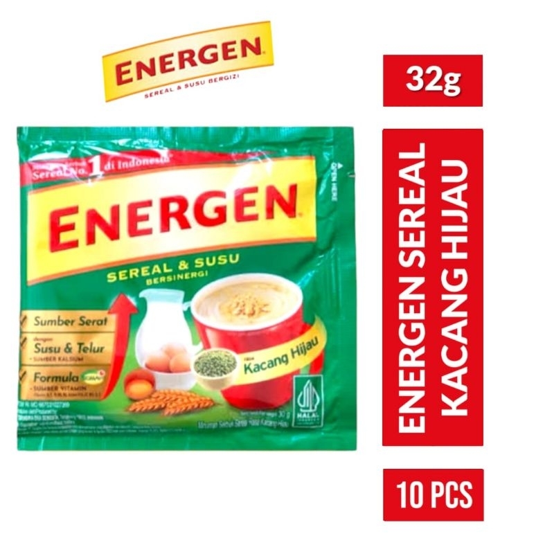 

ENERGEN Sereal Kacang Hijau 10x32gr / Energen Kacang Hijau Renceng 10 pcs