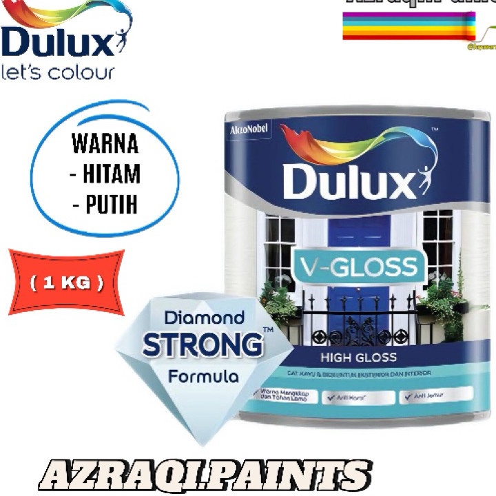 

LIMITED TIME OFFER CAT MINYAK DULUX V GLOSS 1 KG HITAM DAN PUTIH