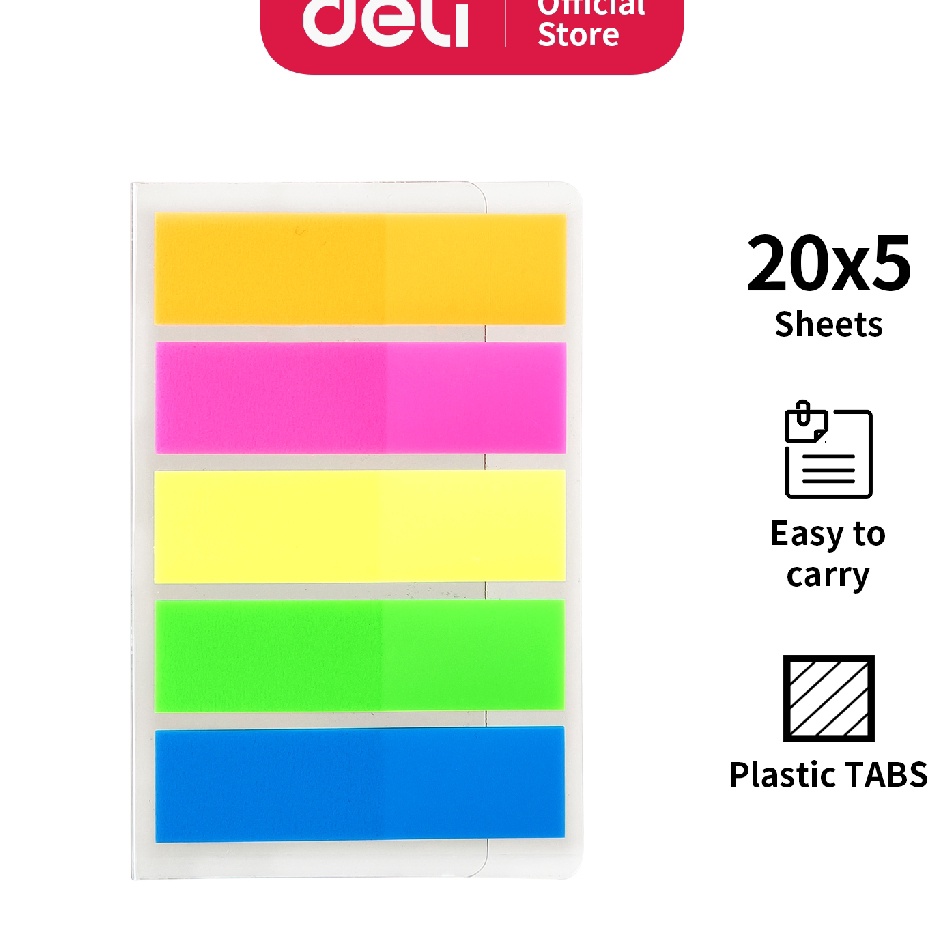 

BELANJA CERDAS Deli Index Memo Tabs 44 x 12 mm 5 x 2 Sheets 5 Warna Warna perekat kuat tahan lama EA142
