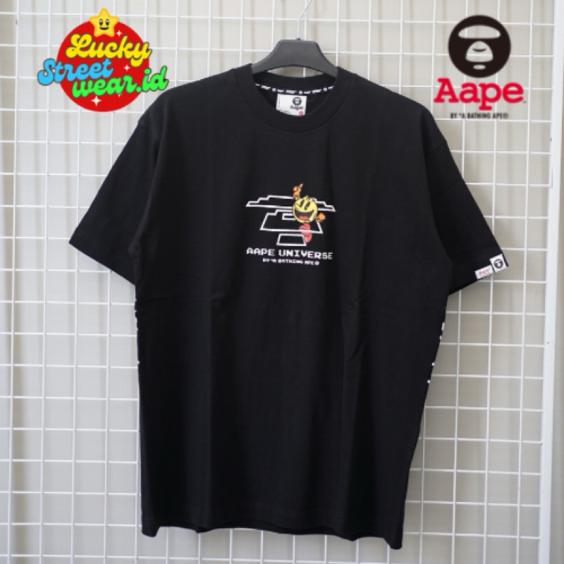 AAPE X PACMAN TRIO ICON BLACK TEE ORIGINAL