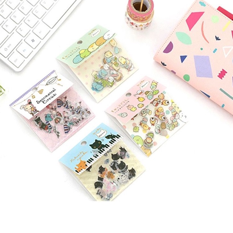 

Diskon Spesial CODTTStiker mini isi 8pcsStiker plastik transparansumiko stiker A6