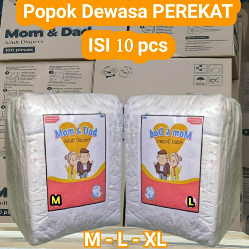 Popok Dewasa PEREKAT isi 10pcs. Mom&Dad murah